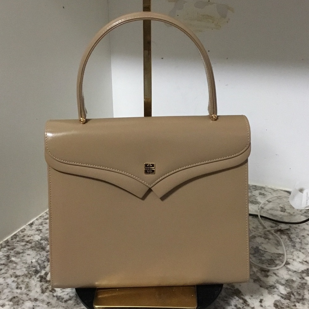 Givenchy Beige Top-Handle Satchel with Gold Accent PRE-OWNED.